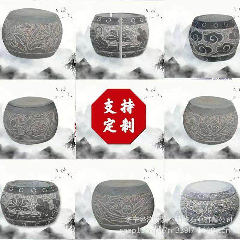青石柱墩底座石墩子墩垫基石墩石雕柱皮圆墩空心石柱柱顶石包柱石