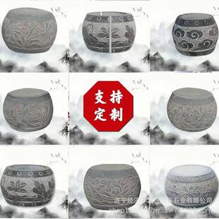 青石柱墩底座石墩子墩垫基石墩石雕柱皮圆墩空心石柱柱顶石包柱石