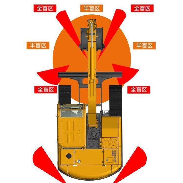 挖机盲区报警器系统旋转大货车右侧倒车雷达太阳能语音提示播报器