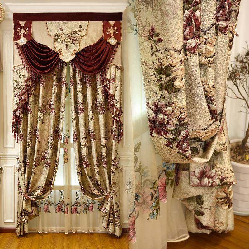 窗帘布料直销品客室厅卧阳台遮99光窗高帘成欧式精密提花窗帘