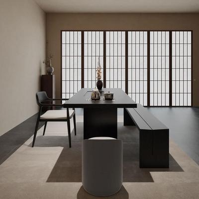 新阳中式实木茶桌盘XXR茶一体全套轻风奢简约台家用大板茶台泡茶