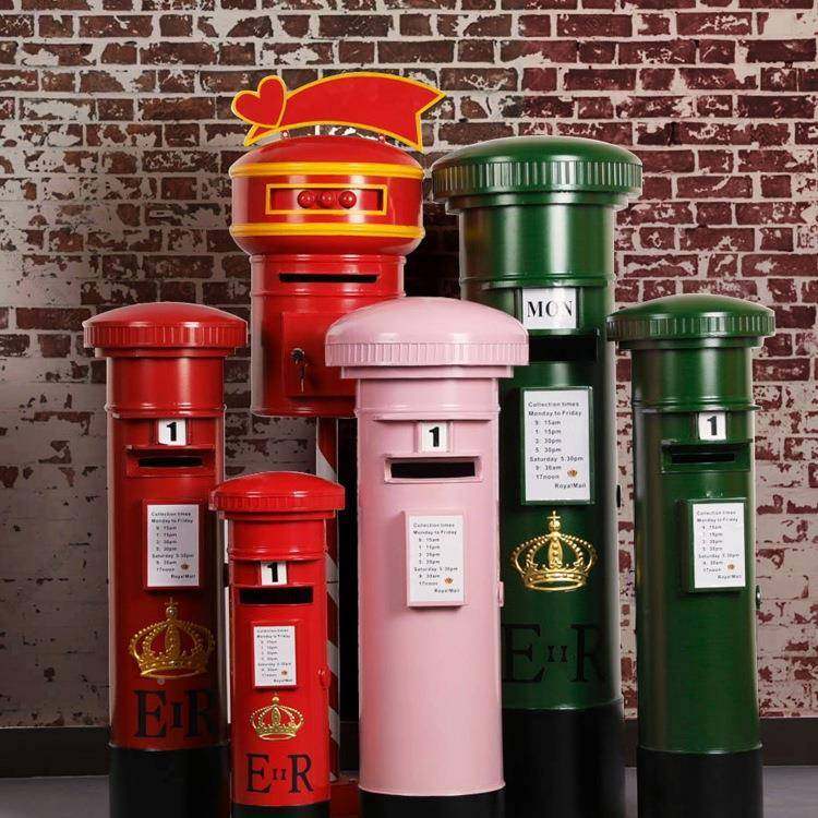欧式邮筒摆件大号政模型复古铁艺酒邮吧场美装饰10075221商信陈箱,家居饰品,落地摆件,淘宝优惠券,粉丝福利购,淘宝优惠卷
