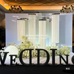 tlznfgsd帘庆道具线吊架子异形铁环艺花环布幔路婚引装饰立杆伸缩