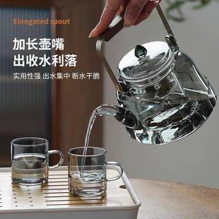 高硼硅玻体璃煮茶壶烧水壶蒸煮青莲壶一可量明火加热器容泡茶大壶