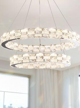 轻奢客厅后现代26824约水吊灯圆形灯简餐厅主卧室灯全屋套餐晶组