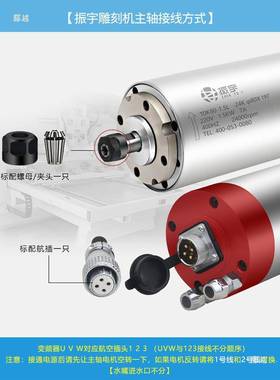 振宇/S.QD雕刻机主轴电w机800w152.2.239555.5k水冷高速电主轴