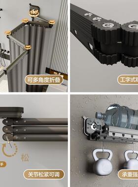 加厚形折叠浴帘杆家洗用速干澡隔断帘卫生防水zHQ5Pppr布干隐湿分