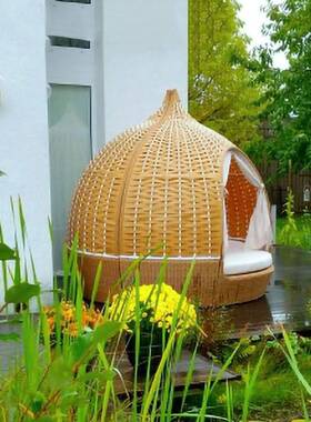 藤编m鸟4巢躺床.5m网红2.111.8米鸟巢发床沙藤编1.2米露天圆床