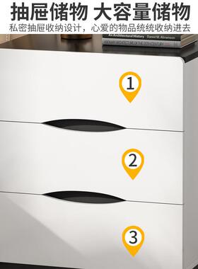边床头柜轻奢简约现T034代卧室床收纳柜架小小型置物简易床头储物