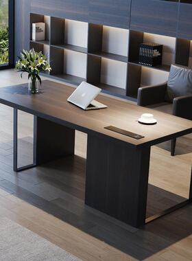 意式极简现代简家用烟书桌实木公办约桌工作熏XLNK-385台电脑桌老