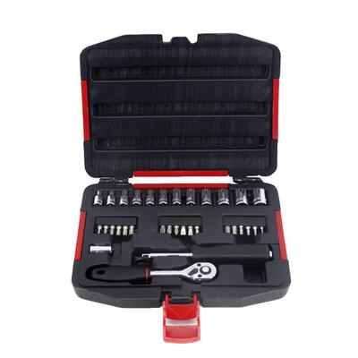 力易得33件套6.3mm系列套筒套装机修工具组套E1214