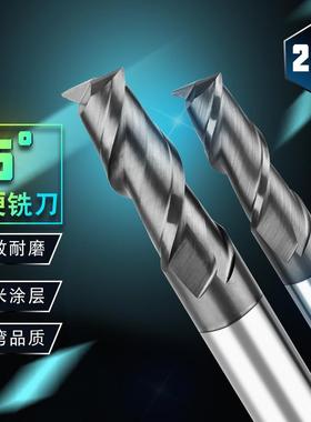 德国PTHK65度钨钢铣刀双刃CNC钢用键槽合金纳米涂层平底立铣刀2刃