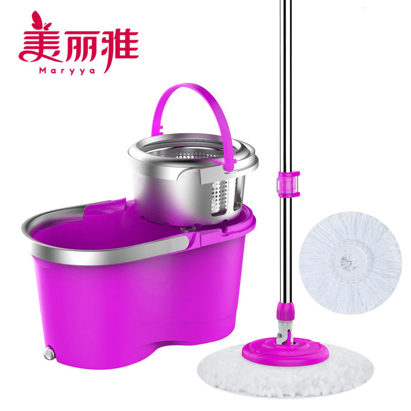 美丽雅酷炫旋转甩水拖把桶手压拖把污水分离带脱水甩干拖布桶
