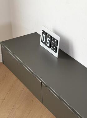 2视023款实木悬空壁挂式电柜DUN现代简约客厅小户型黑色轻奢一体