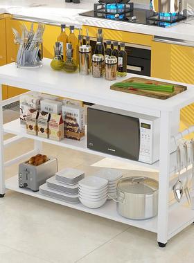 厨房简易桌小桌RBZ子切菜桌微波置炉物架多储层物厨房操作台家用