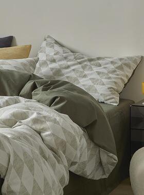 睡双纱布丨四夏件套全层棉纯棉感床单68082被套美式复古春裸床品