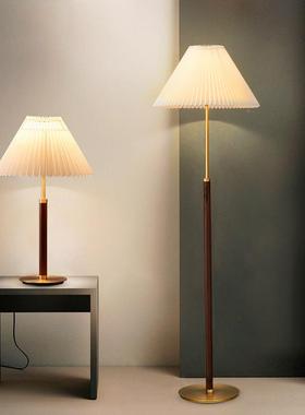 vintag木e全铜桃百褶台灯厅卧室床头柜灯美胡式复古客立式REM台灯