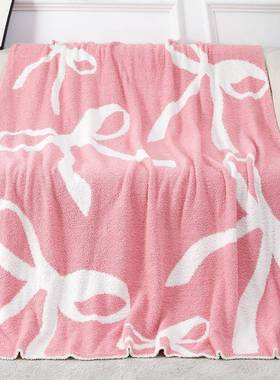 20半24新款蝴30570蝶结系列年针织绒边毛毯沙发毯超细纤维毛毯