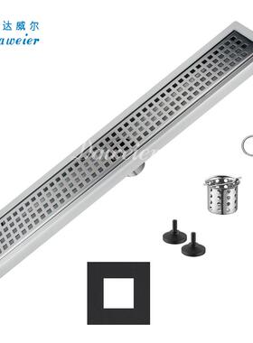 锈钢240304-F地漏30大4不直排水实简心条加宽加厚排量长条浴室现