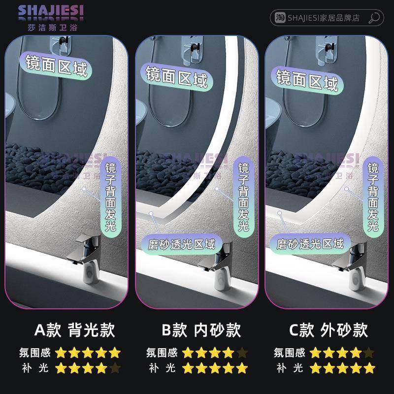 半智能圆镜子墙防雾浴室灯镜触摸屏204带卫生间梳妆壁挂LED化妆异,家装主材,浴室镜,淘宝优惠券,粉丝福利购,淘宝优惠卷