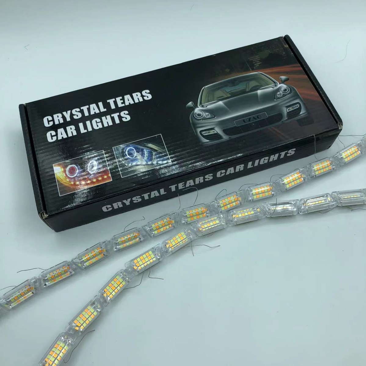 LED水晶流光伸缩转向日行灯