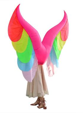 万夜圣节成演人充气天使的膀翅彩虹翅膀表服78150道具酒吧店装饰