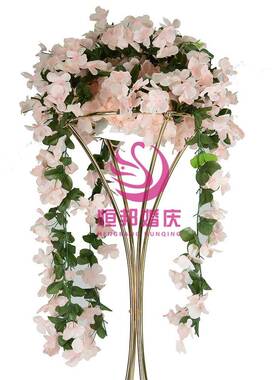 直婚庆道具路引金属铁艺架T台布置花插主桌花瓶创ZDA意销摆件