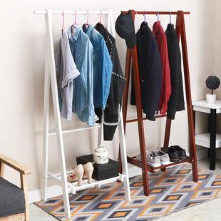 简易家用木制衣帽架卧室客厅挂衣架可折落GMK地衣架衣帽收帽叠间