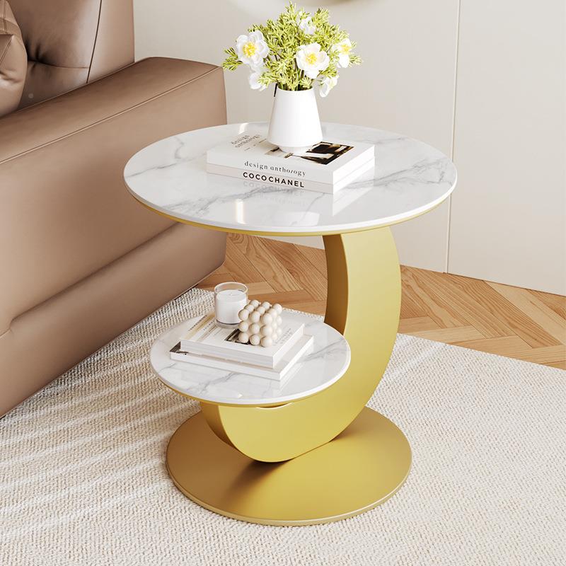 边沙发几岩板轻奢移动客小约圆桌家用阳台简角厅CJ03几床头边双层