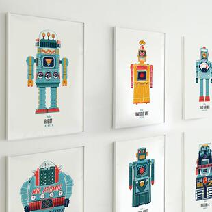 Vitra乐童大师玩具店复古机器人版画游园装饰玄画关儿房20230309