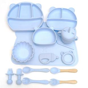 儿G544童辅餐食碗宝宝专用分格盘餐碗勺餐具套装 烫 防婴儿吃饭分装