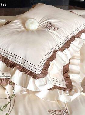 简10新0S长YC96700绒棉约四件套全棉纯绣棉刺韩式花边被套款高档