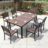 户外桌椅塑木组合室花园阳外台用防晒耐茶VAT几露防水庭院美式 天
