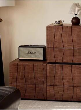 北美黑胡桃实木组合电视柜墙客厅靠收纳卡储柜物门多功PLB能斗柜