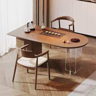 SJN新中式实木阳台精致小茶桌轻奢现代高级感家用办公室茶台新款