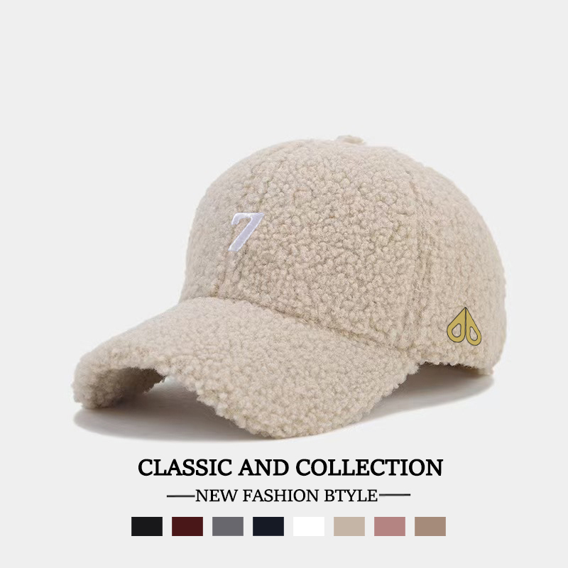 剪刀四季MOOSE韩版时尚百搭简约男女同款秋冬羊羔绒棒球帽显脸小