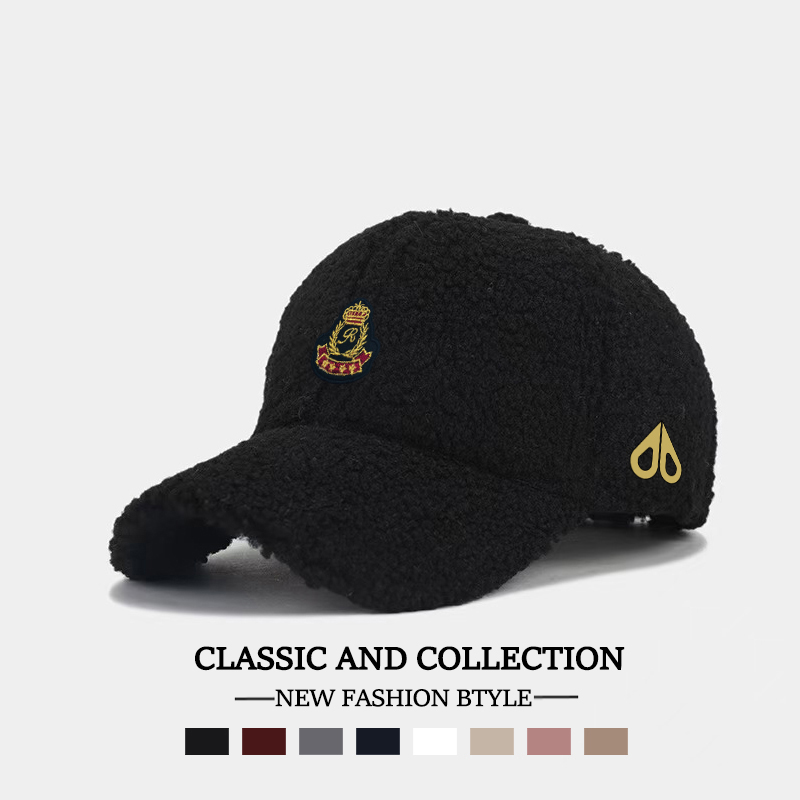 剪刀四季MOOSE韩版休闲时尚百搭秋冬羊羔绒男女同款棒球帽显脸小