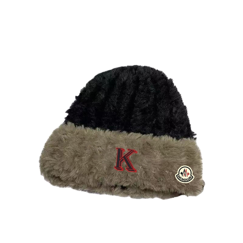 蒙口钢琴【官方直营】毛绒针织帽男女秋冬保暖百搭字母图案护耳帽