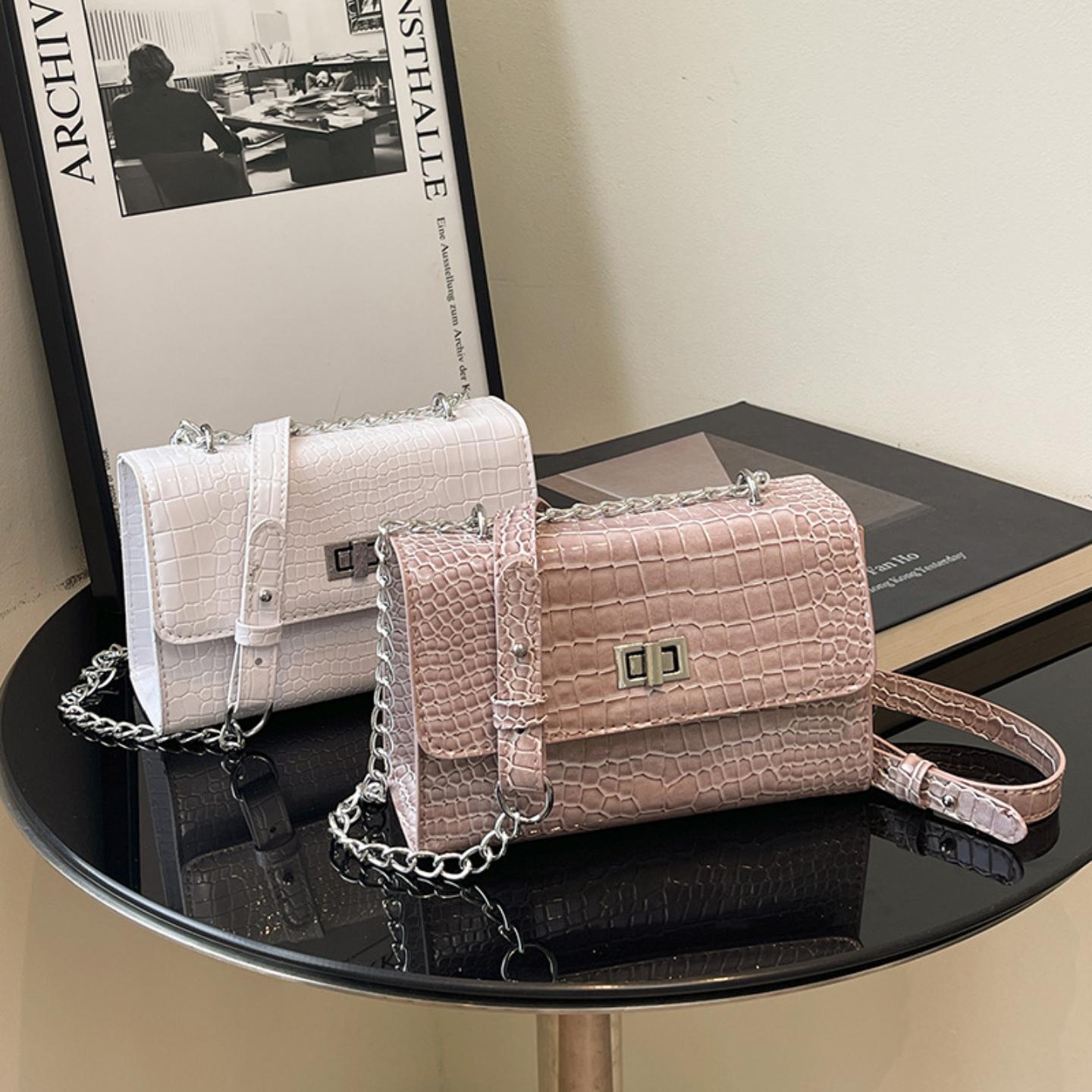 鳄鱼纹小方包包女2025新款高级感腋下手提单肩包简约百搭斜挎女包