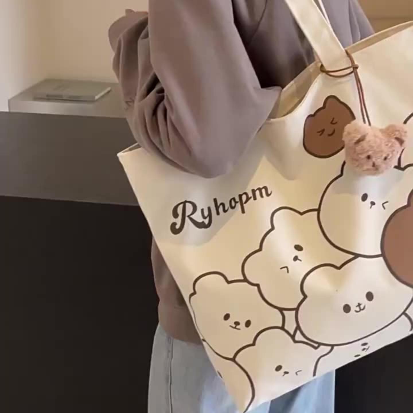 拉链吊兜通勤日系卡通单肩包大