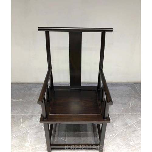 高档全奥实木坎圈椅官帽椅禅椅休中式茶椅闲椅红木巴花新主人椅原