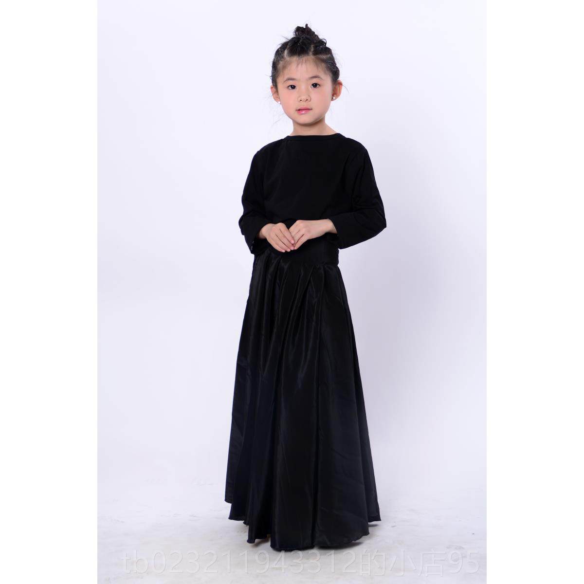 高档少儿童维族舞练习裙彝族藏族舞习裙子出演服装新舞蹈裙疆大练