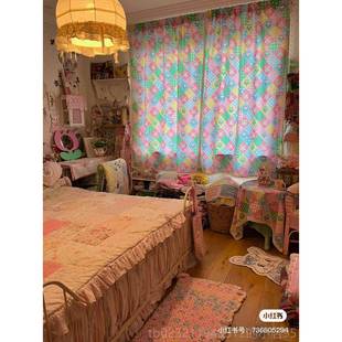 高档菓Sw子eetHome原创经典 拼布园乡村桌布防水布艺窗帘田野洋餐