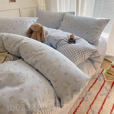 高档网红小碎花四件套全棉单纯棉少女上心简约小清床用品床床笠新