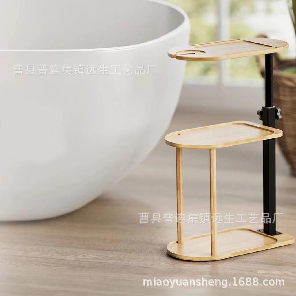 架木质浴室置物架ys108泡澡红酒架用毛巾三层落储地架洗浴品整理