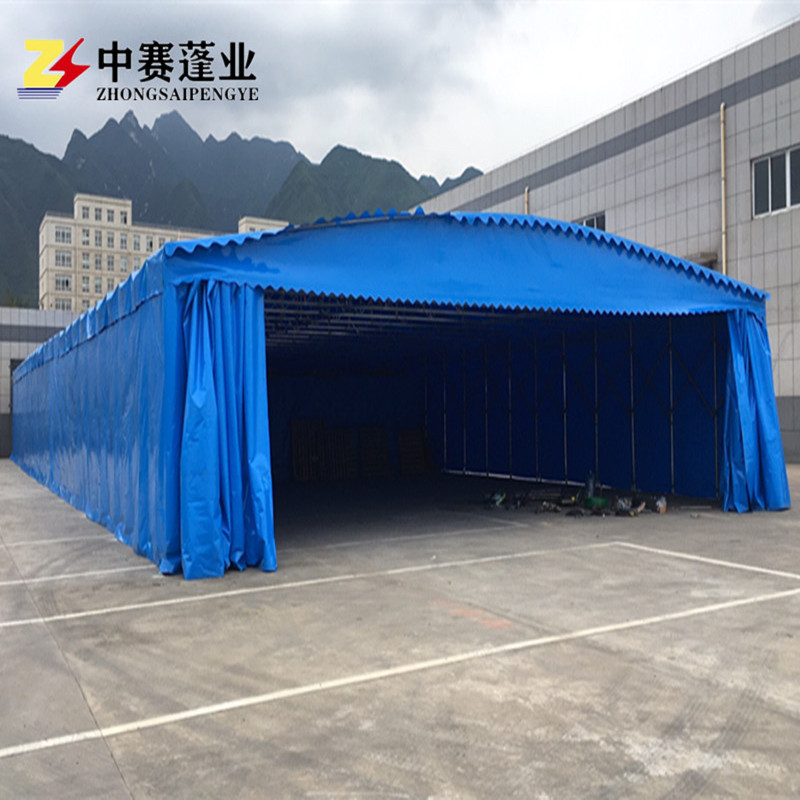 西安移动推拉伸缩蓬折叠式遮阳蓬户外夜市防雨蓬活动式物流仓库蓬