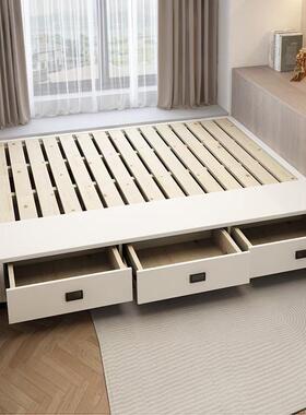 8无床头储物全实木实木床排骨VBS1架床带抽屉榻米床.5/1.任意榻尺
