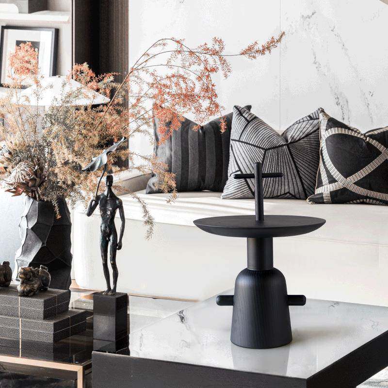 现代简约实木创意托盘果摆件售部样板房客厅软PTO楼餐桌茶几家居