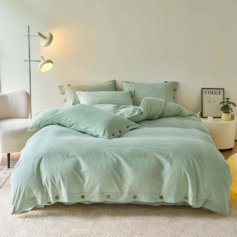 纽扣~BE383791纯棉水洗棉式被套0单件全棉单人被罩1502x200x3cm简