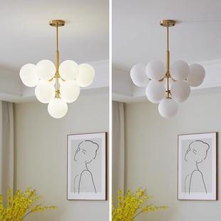 全铜灯客厅吊359轻简约卧室房书楼梯设计师法奢式 创意圆球魔豆餐